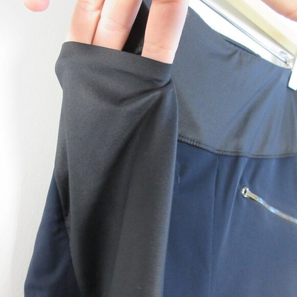 ADAY Throw & Roll Women's Leggings S Blue Zipped Pockets Stretch Running 252 - Picture 9 of 13